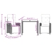 Set comedor de jardín 3 piezas con cojines ratán sintético gris