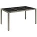 Set comedor jardín 7 pzas y cojines ratán sintético gris