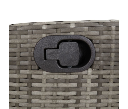 Set comedor jardín 7 pzas y cojines ratán sintético gris