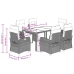 Set comedor jardín 7 pzas y cojines ratán sintético gris