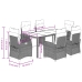 Set comedor jardín 7 pzas y cojines ratán sintético gris