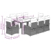 Set comedor jardín 9 pzas y cojines ratán sintético gris