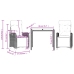 Set comedor de jardín 3 piezas con cojines ratán sintético gris