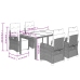 Set comedor de jardín 5 piezas con cojines ratán sintético gris
