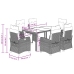 Set comedor jardín 7 pzas y cojines ratán sintético gris