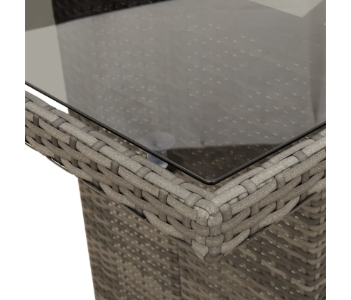 Set comedor jardín 7 pzas y cojines ratán sintético gris