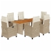 Set comedor de jardín 7 pzas con cojines ratán sintético beige