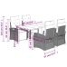 Set de muebles jardín 5 pzas con cojines ratán sintético negro