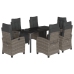 Set comedor jardín 7 pzas y cojines ratán sintético gris