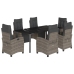 Set comedor jardín 7 pzas y cojines ratán sintético gris