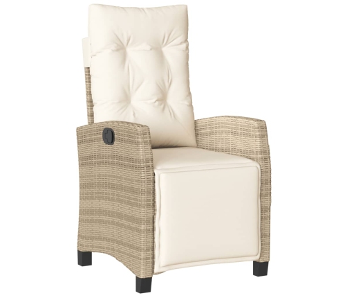 Set comedor de jardín 7 pzas con cojines ratán sintético beige