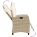 Set comedor de jardín 7 pzas con cojines ratán sintético beige