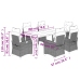 Set comedor de jardín 7 pzas con cojines ratán sintético beige