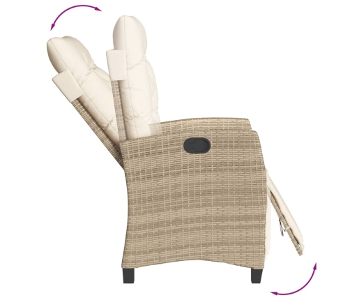 Set comedor de jardín 9 pzas con cojines ratán sintético beige