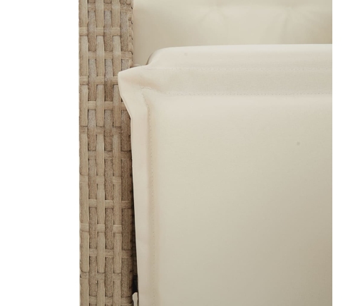 Set comedor de jardín 9 pzas con cojines ratán sintético beige