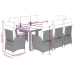 Set de comedor de jardín 9 pzas y cojines ratán sintético negro