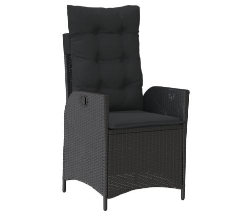 Set de muebles jardín 5 pzas con cojines ratán sintético negro