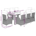 Set de comedor de jardín 9 pzas y cojines ratán sintético negro