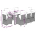 Set de comedor de jardín 9 pzas y cojines ratán sintético negro