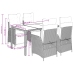 Set comedor de jardín 5 piezas con cojines ratán sintético gris