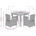 Set de muebles jardín 5 pzas con cojines ratán sintético negro