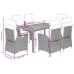 Set de comedor de jardín 7 pzas y cojines ratán sintético negro