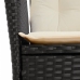 Set de comedor de jardín 7 pzas y cojines ratán sintético negro