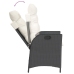 Set de comedor de jardín 7 pzas y cojines ratán sintético negro
