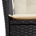 Set de comedor de jardín 7 pzas y cojines ratán sintético negro