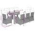 Set de comedor de jardín 9 pzas y cojines ratán sintético negro