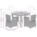 Set de muebles jardín 5 pzas con cojines ratán sintético negro