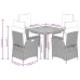 Set de muebles jardín 5 pzas con cojines ratán sintético negro