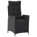 Set de muebles jardín 5 pzas con cojines ratán sintético negro