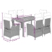 Set de comedor de jardín 7 pzas y cojines ratán sintético negro