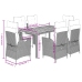Set de comedor de jardín 7 pzas y cojines ratán sintético negro