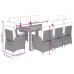 Set de comedor de jardín 9 pzas y cojines ratán sintético negro