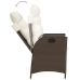 Set comedor para jardín 9 pzas y cojines ratán sintético marrón