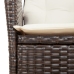 Set comedor para jardín 9 pzas y cojines ratán sintético marrón