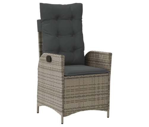 Set comedor jardín 9 pzas y cojines ratán sintético gris