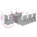 Set comedor de jardín 9 pzas con cojines ratán sintético beige