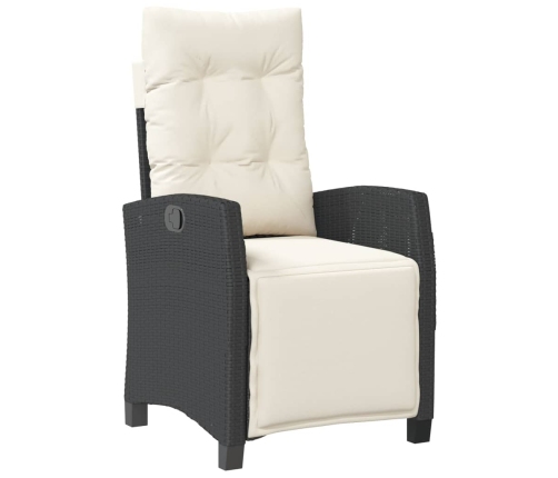 Set de muebles jardín 5 pzas con cojines ratán sintético negro