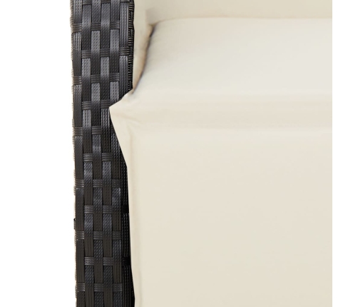 Set de muebles jardín 5 pzas con cojines ratán sintético negro