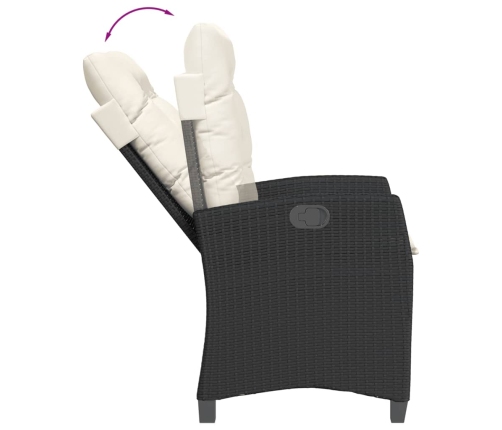 Set de muebles jardín 5 pzas con cojines ratán sintético negro