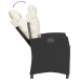 Set de muebles jardín 5 pzas con cojines ratán sintético negro
