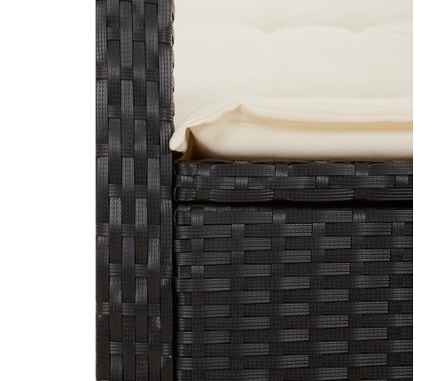 Set de muebles jardín 5 pzas con cojines ratán sintético negro