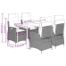 Set de muebles jardín 5 pzas con cojines ratán sintético negro