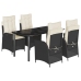 Set de muebles jardín 5 pzas con cojines ratán sintético negro