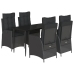 Set de muebles jardín 5 pzas con cojines ratán sintético negro