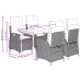 Set de muebles jardín 5 pzas con cojines ratán sintético negro