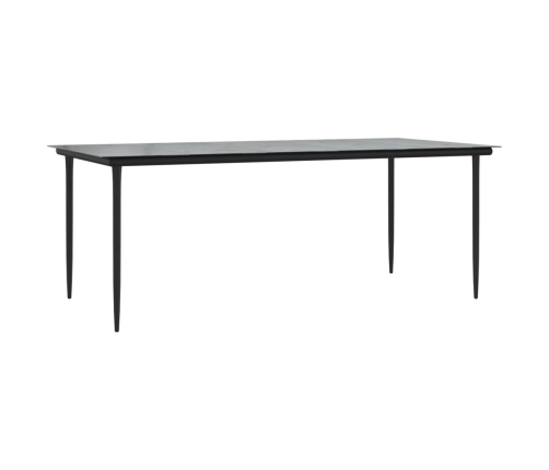 Set de comedor de jardín 9 pzas y cojines ratán sintético negro